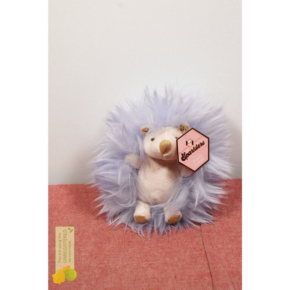 FAO Schwarz 6" Sparklers Lavender Gold Hedgehog Toy Plush